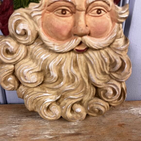 Vtg Old World Santa Claus Wall Plaque Victorian Style 9” Father  Christmas decor - Picture 5 of 10